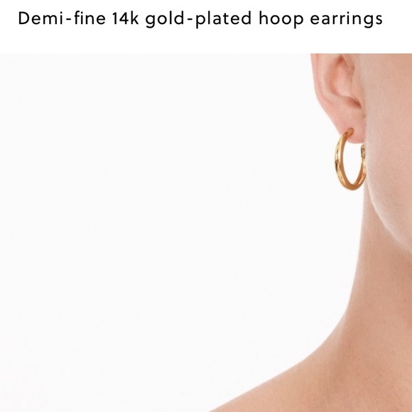 J. CREW Demi-fine 14k Gold-Plated Hoop Earrings - Picture 8 of 8